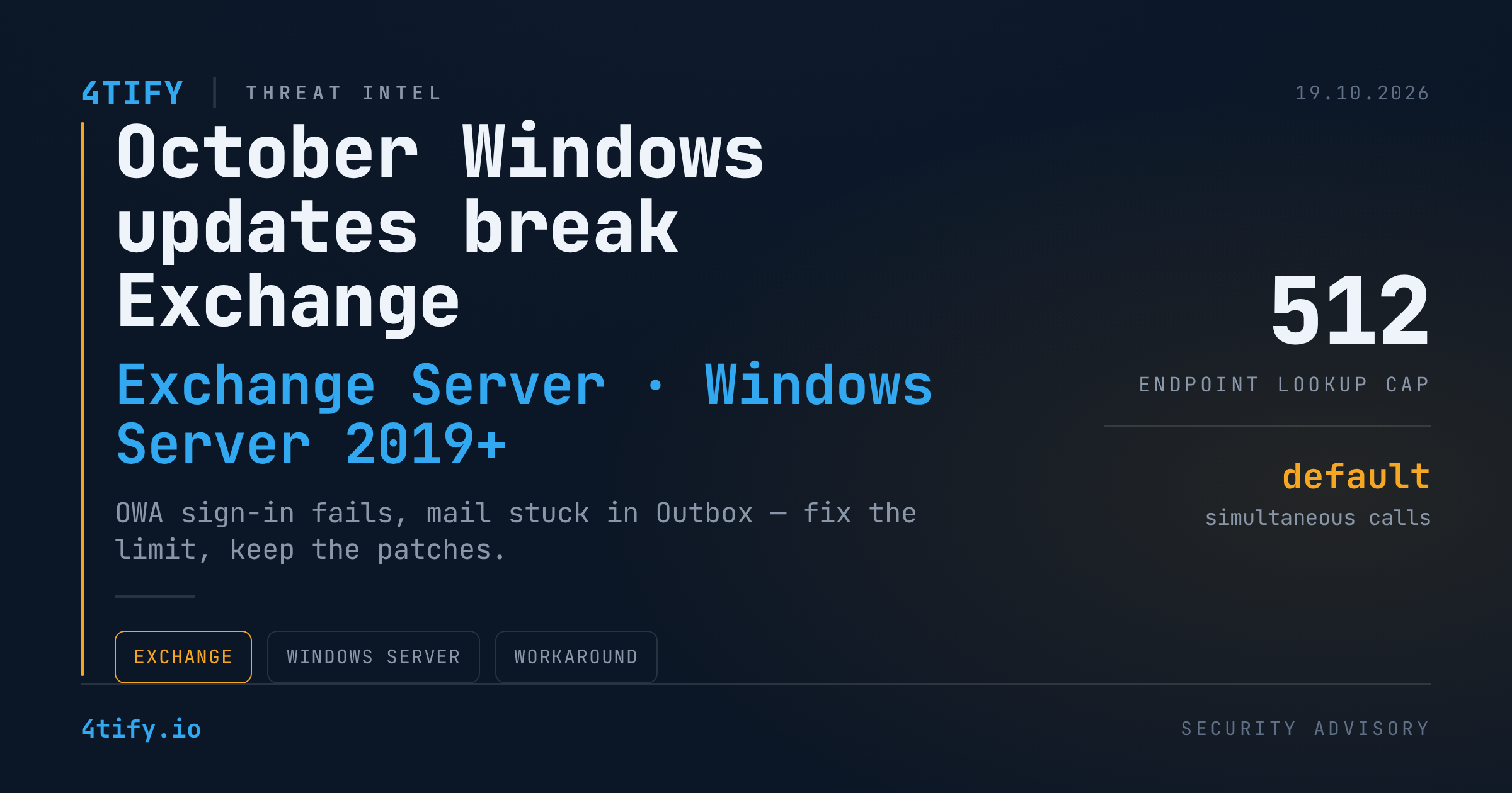 October Windows Server Updates Are Breaking Exchange Sign-In and Mail Flow