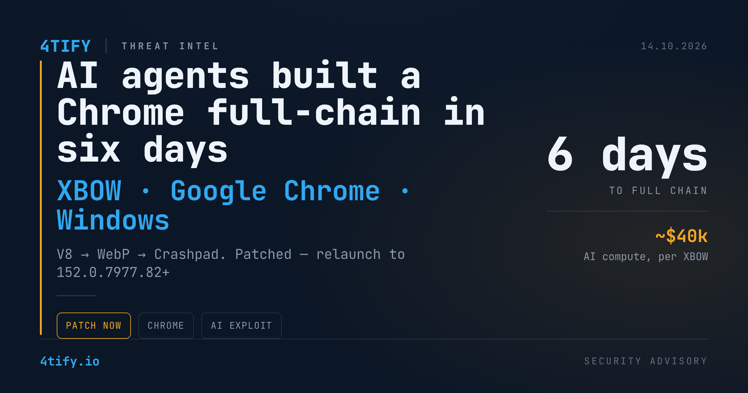 Agenți AI au construit un exploit complet pentru Chrome în șase zile