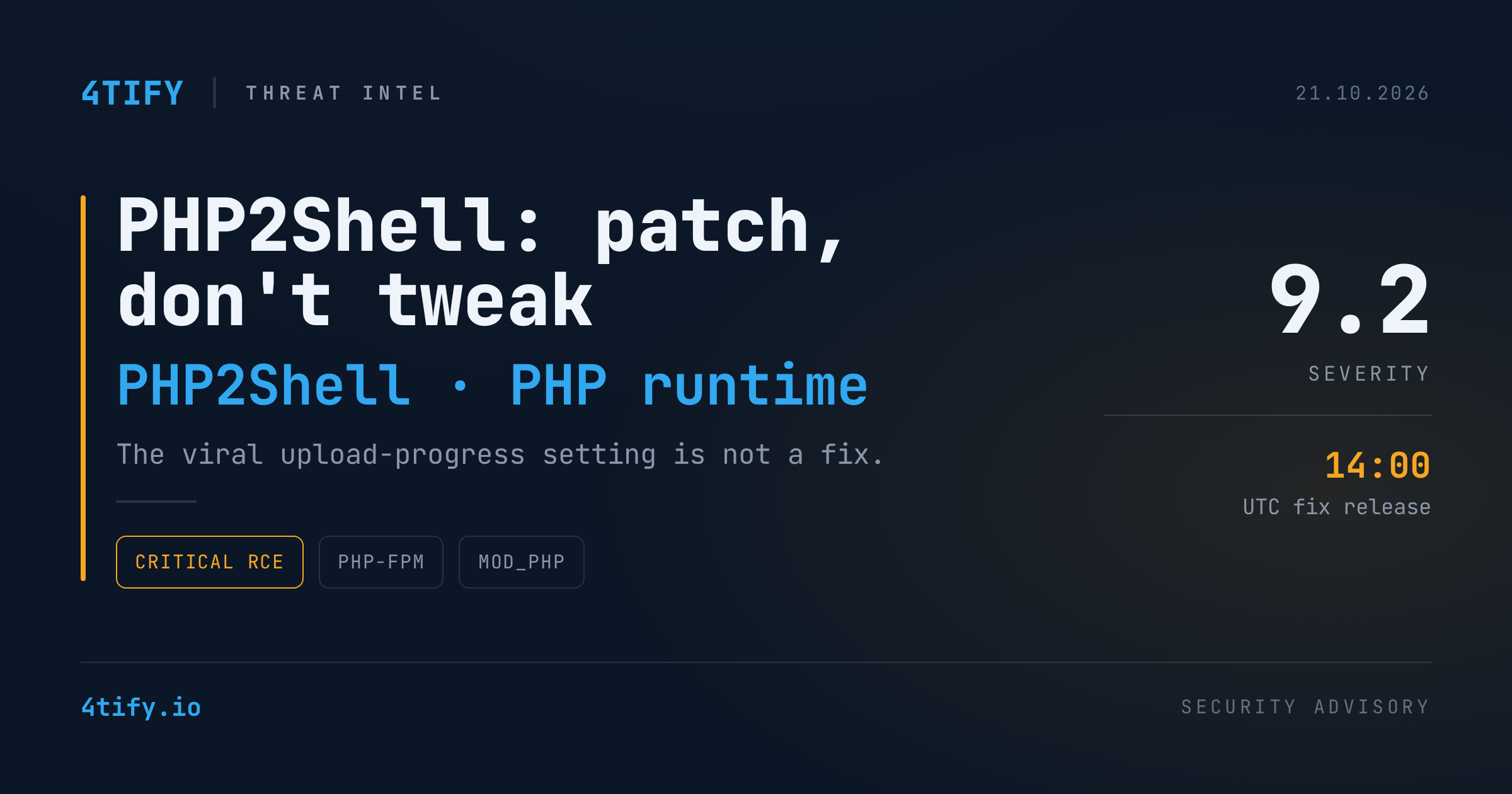 PHP2Shell: ce reduce cu adevărat riscul înainte de patch-ul PHP