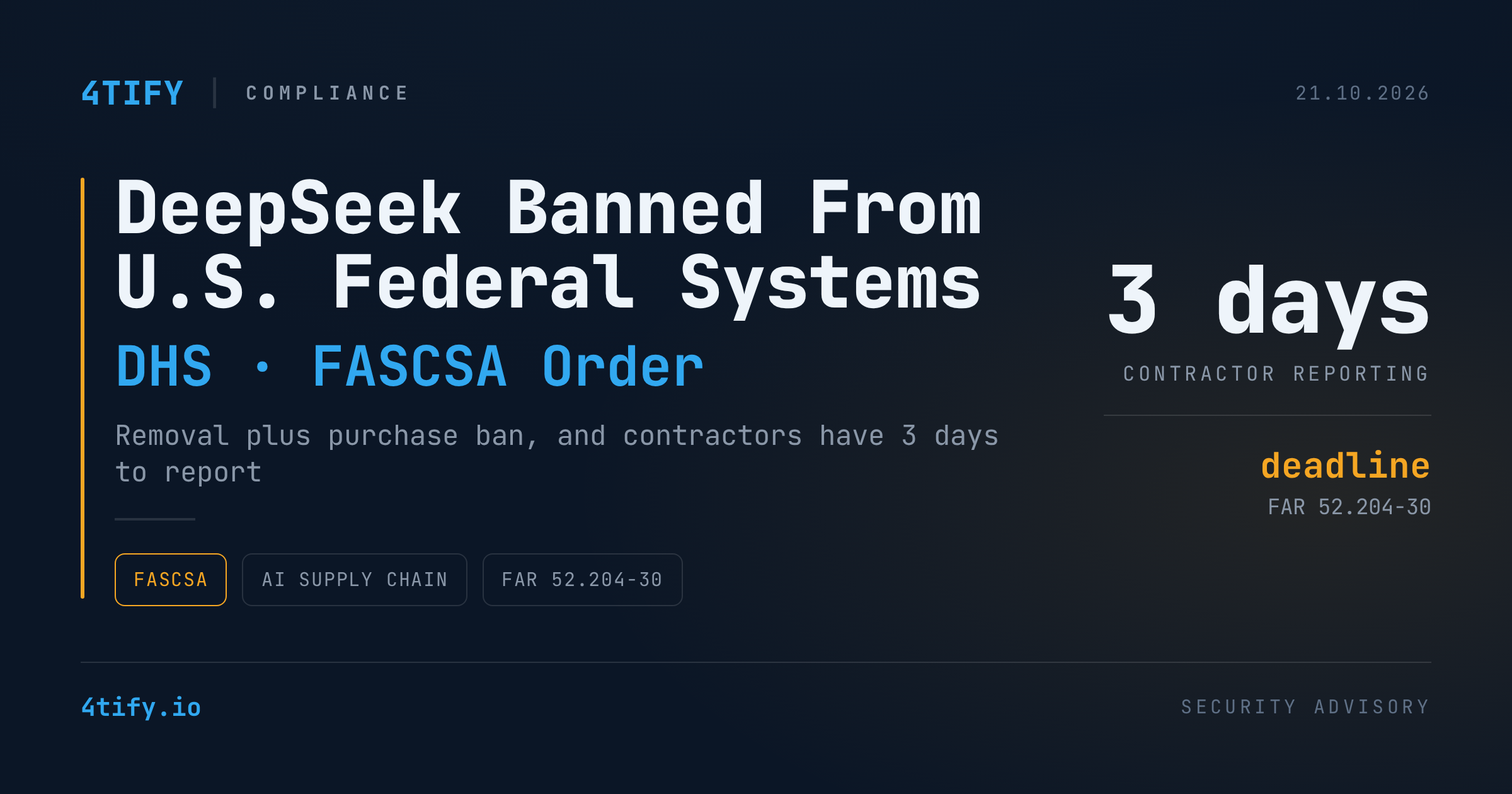 DHS Orders DeepSeek Out of U.S. Federal Civilian Systems, Bans New Purchases