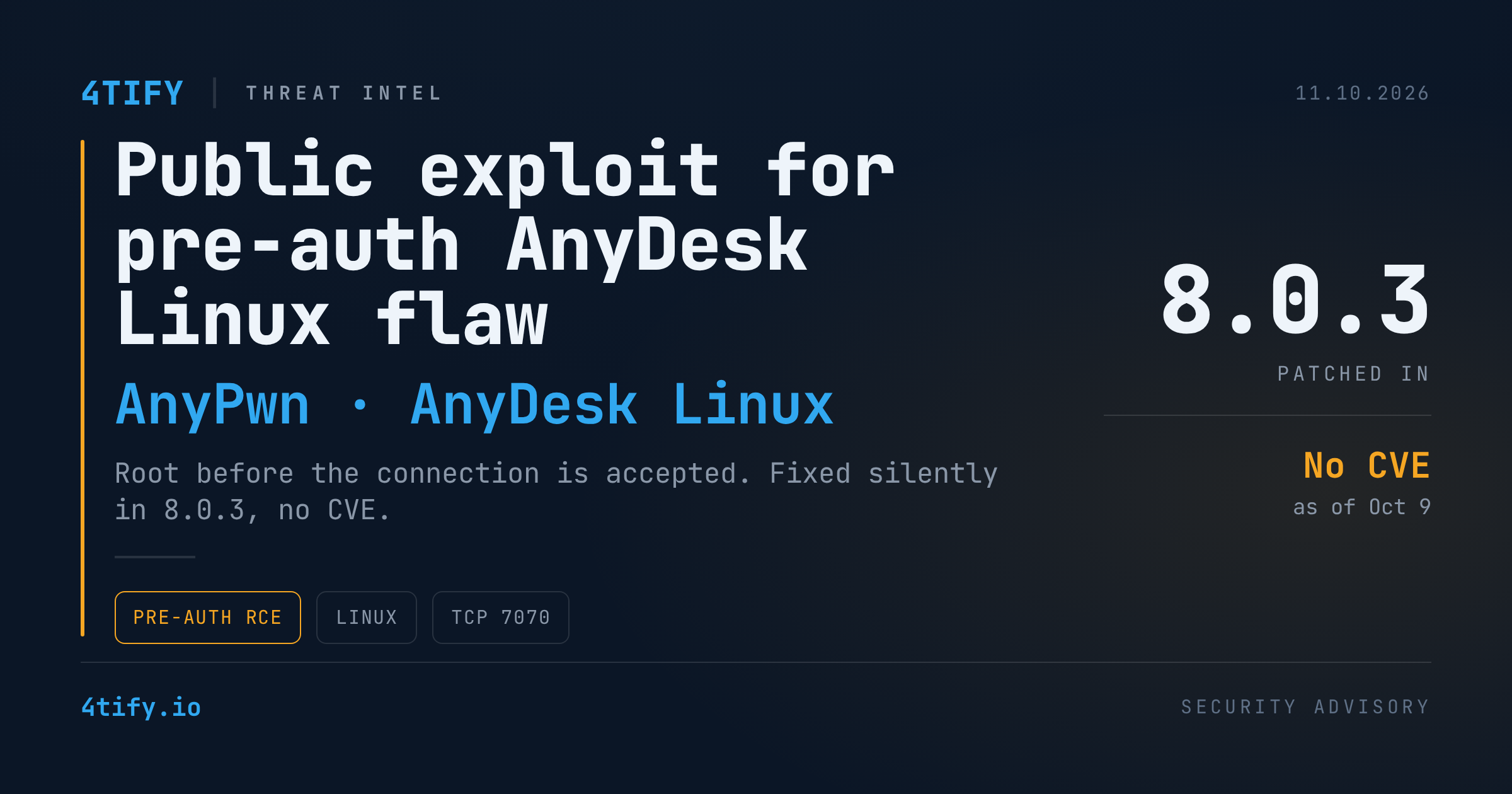 Public exploit drops for pre-auth AnyDesk Linux flaw that grants root