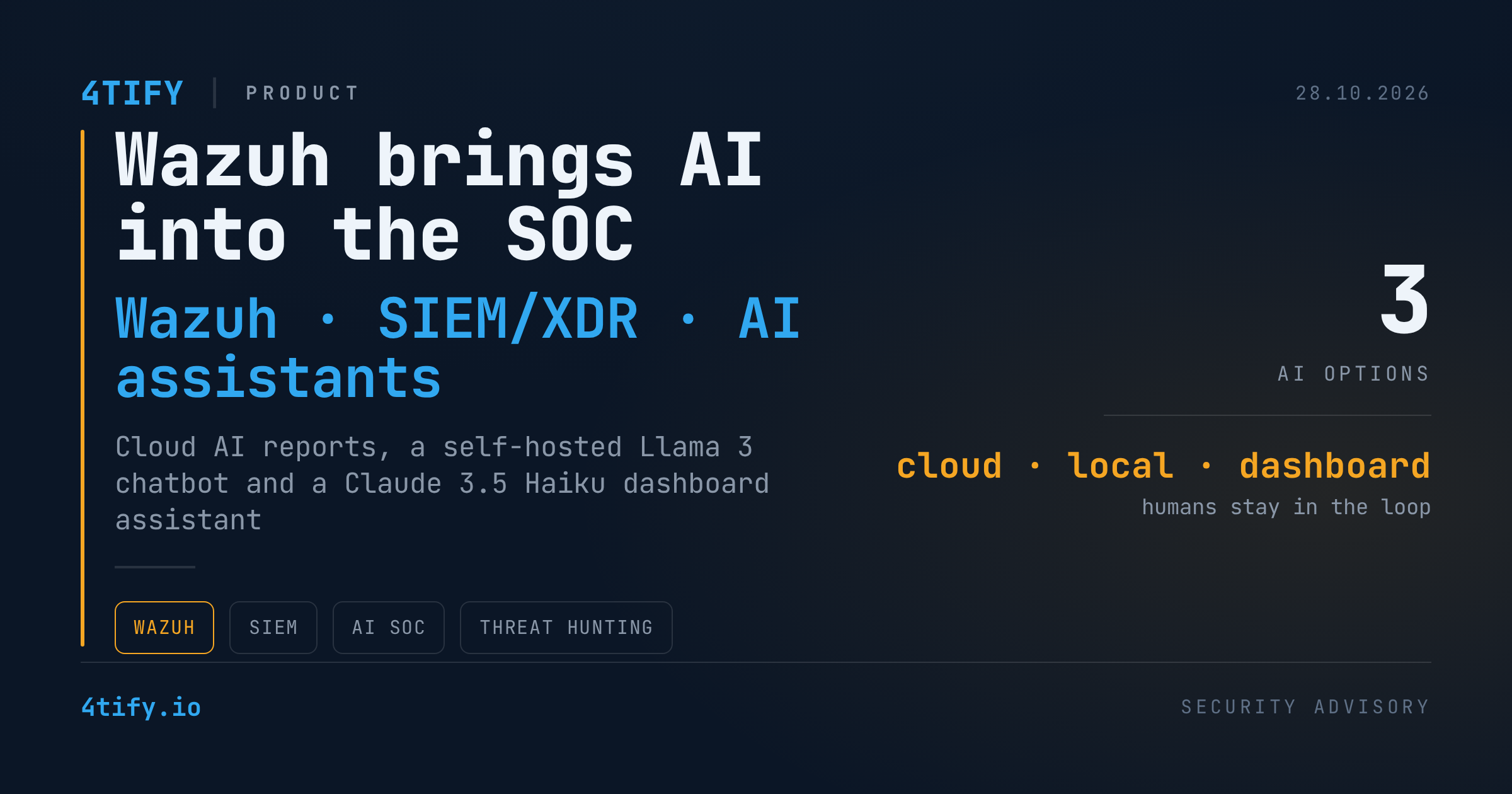Wazuh Adds AI to SOC Workflows: Cloud Reports, Local LLMs and a Dashboard Assistant