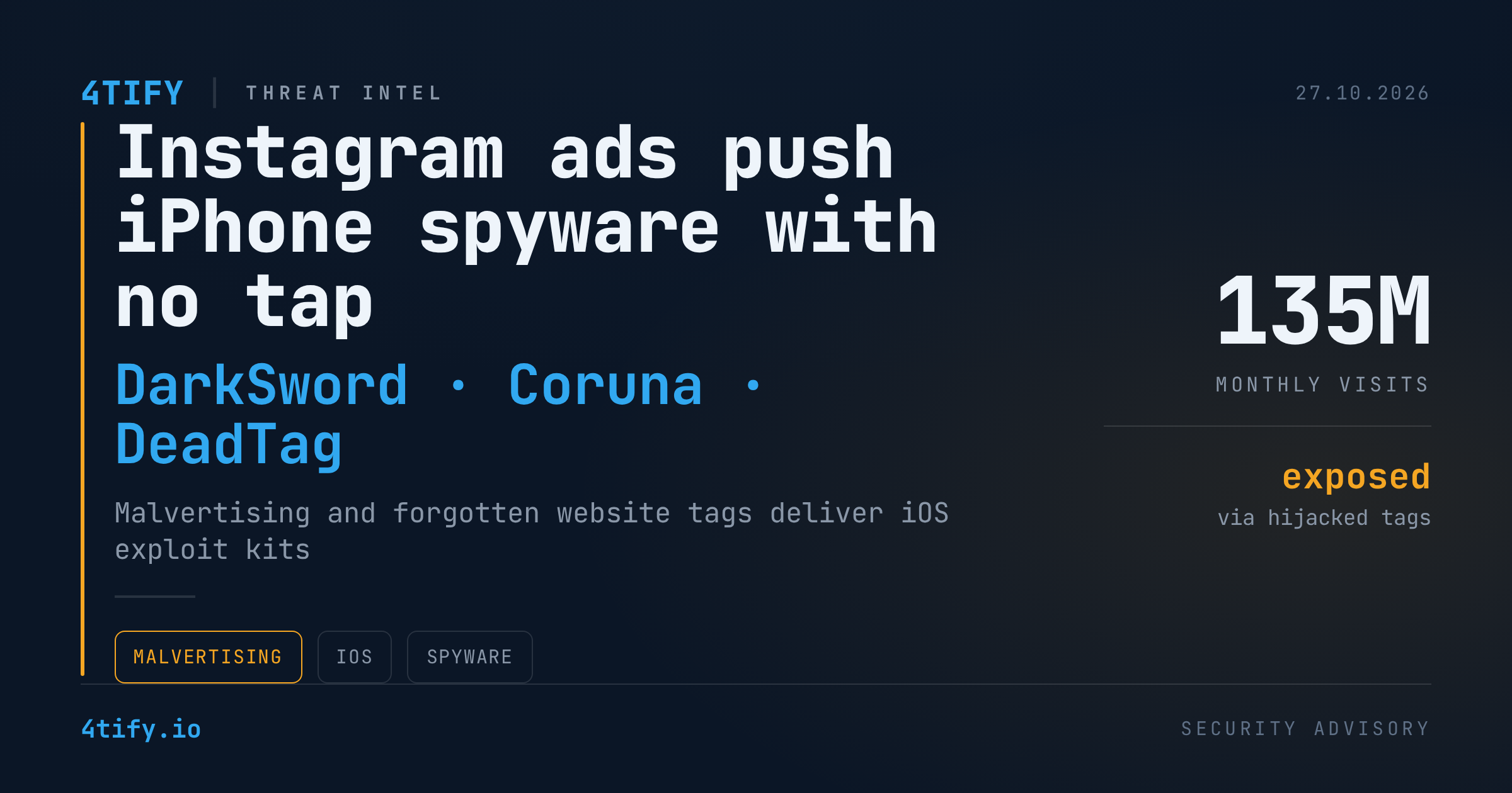 Malicious Instagram Ads Deliver iPhone Spyware With No Tap Required
