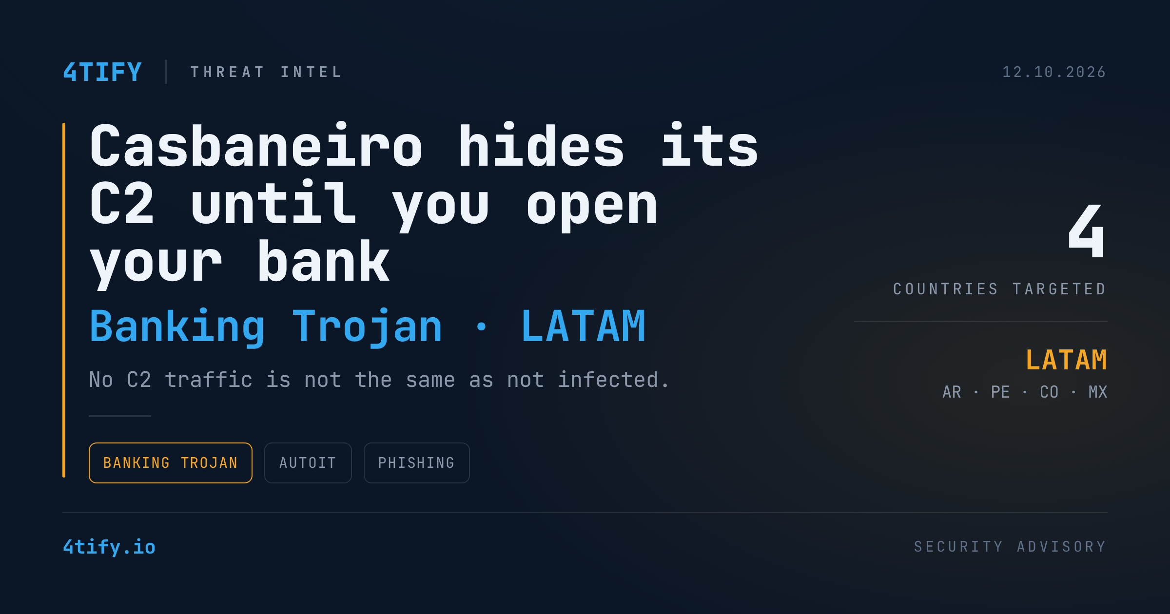 Casbaneiro Banking Trojan Hides Its C2 Until Victims Visit Their Bank