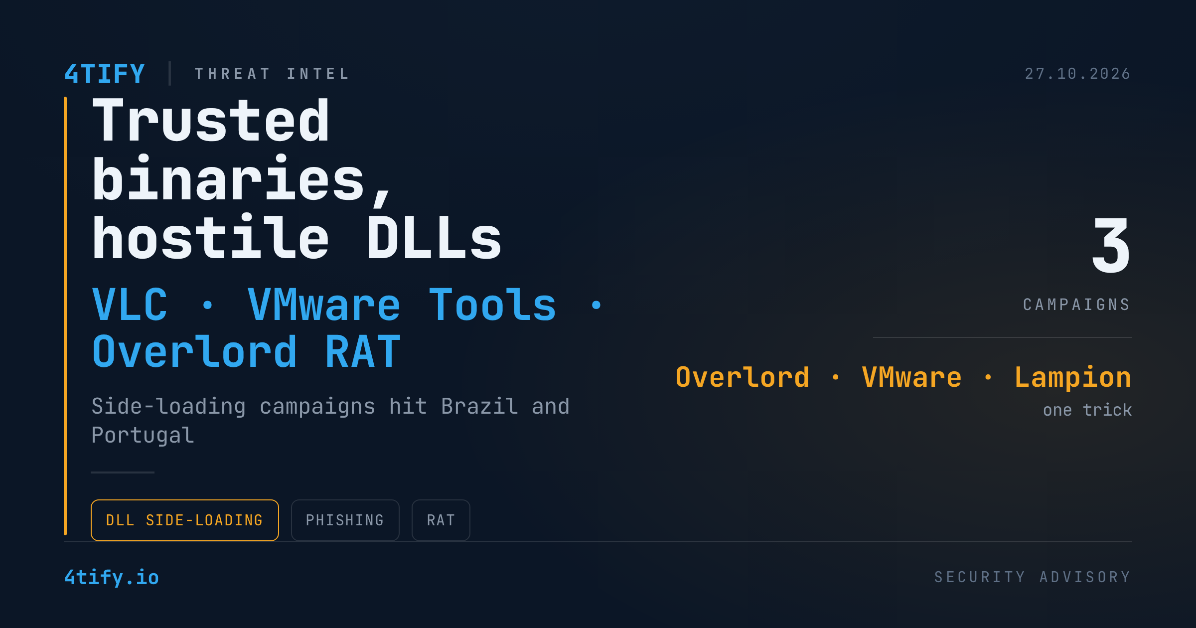 VLC și VMware, abuzate pentru a strecura malware prin DLL side-loading în Brazilia și Portugalia