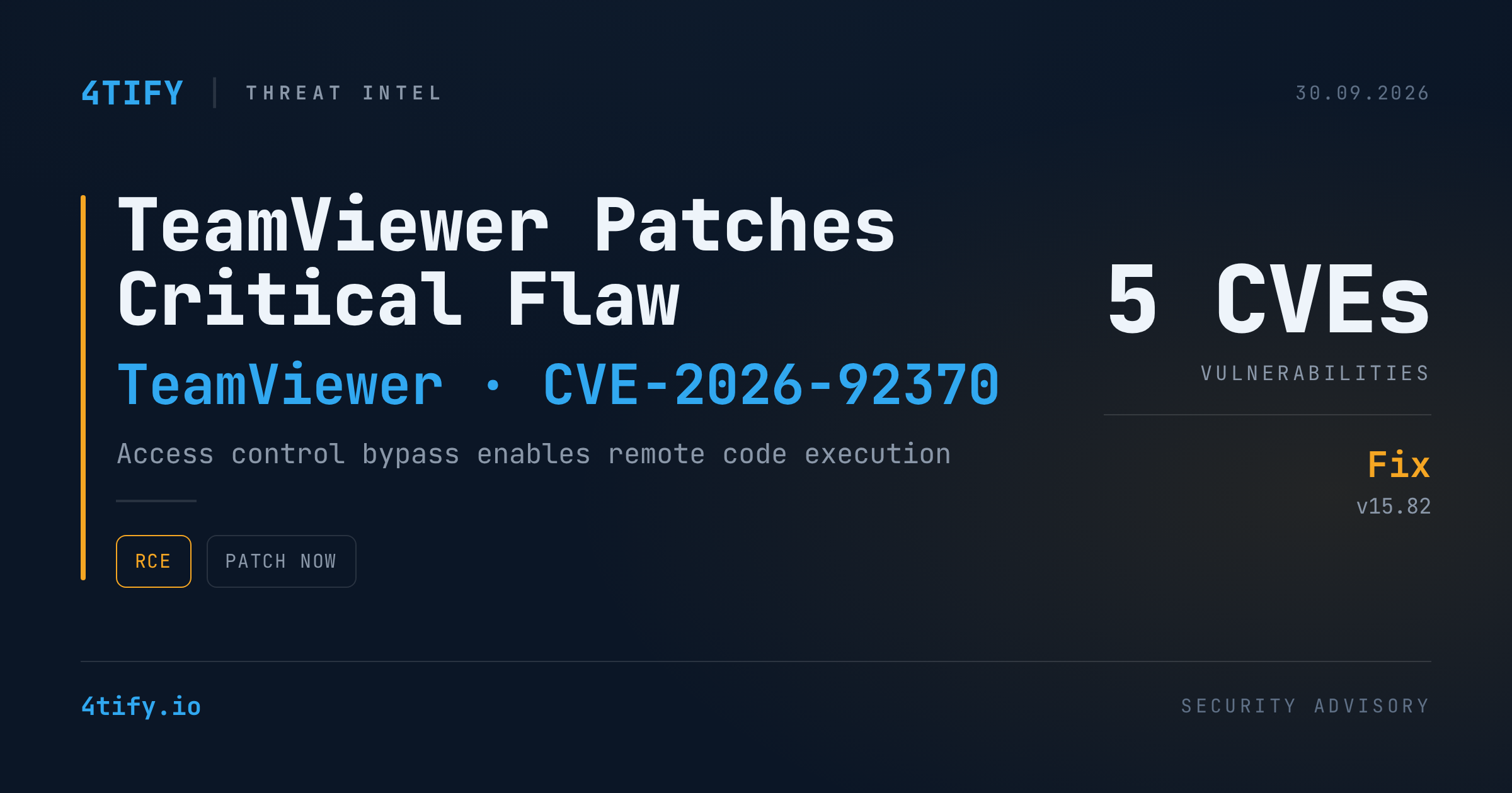TeamViewer Fixes Critical Flaw Allowing Remote Code Execution