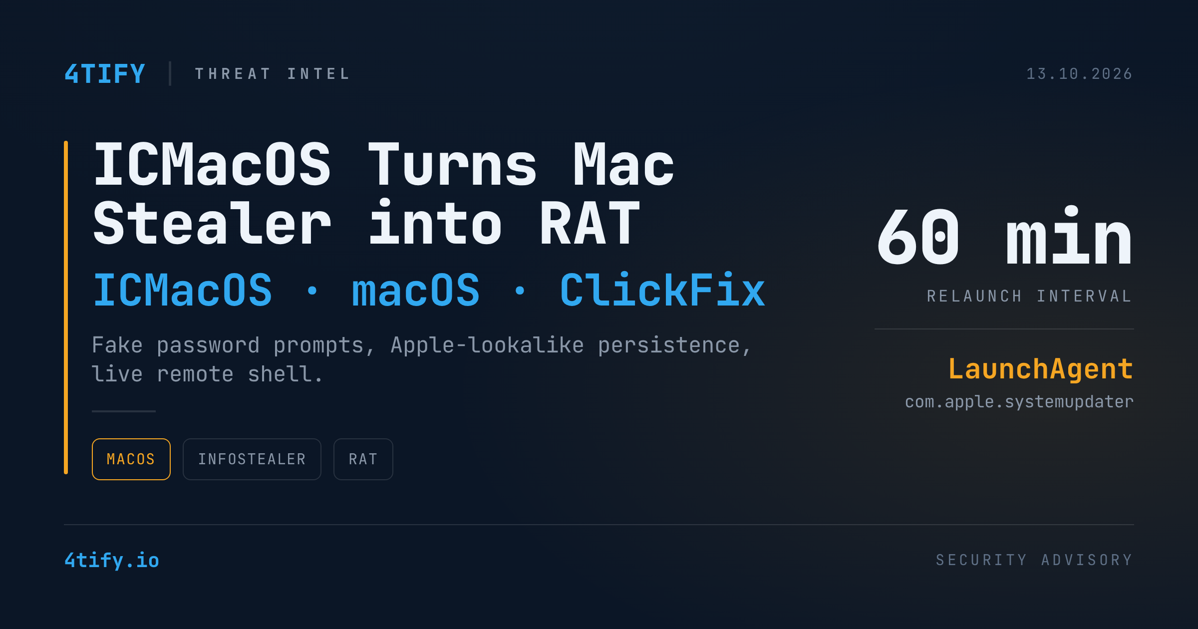 ICMacOS Mac Infostealer Evolves into a Persistent Remote Access Trojan