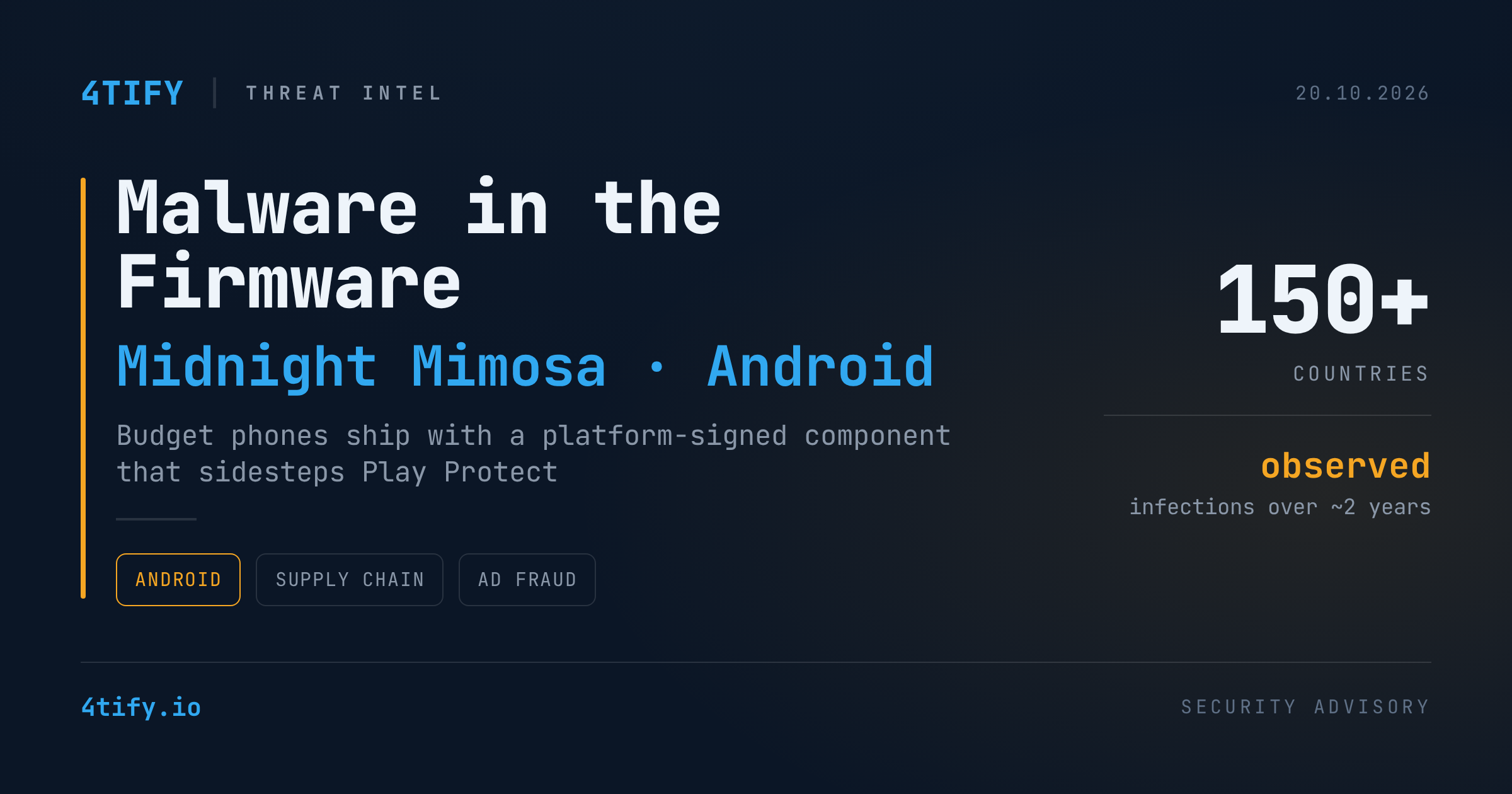 Midnight Mimosa: mii de telefoane Android vin cu malware în firmware care ocolește Play Protect
