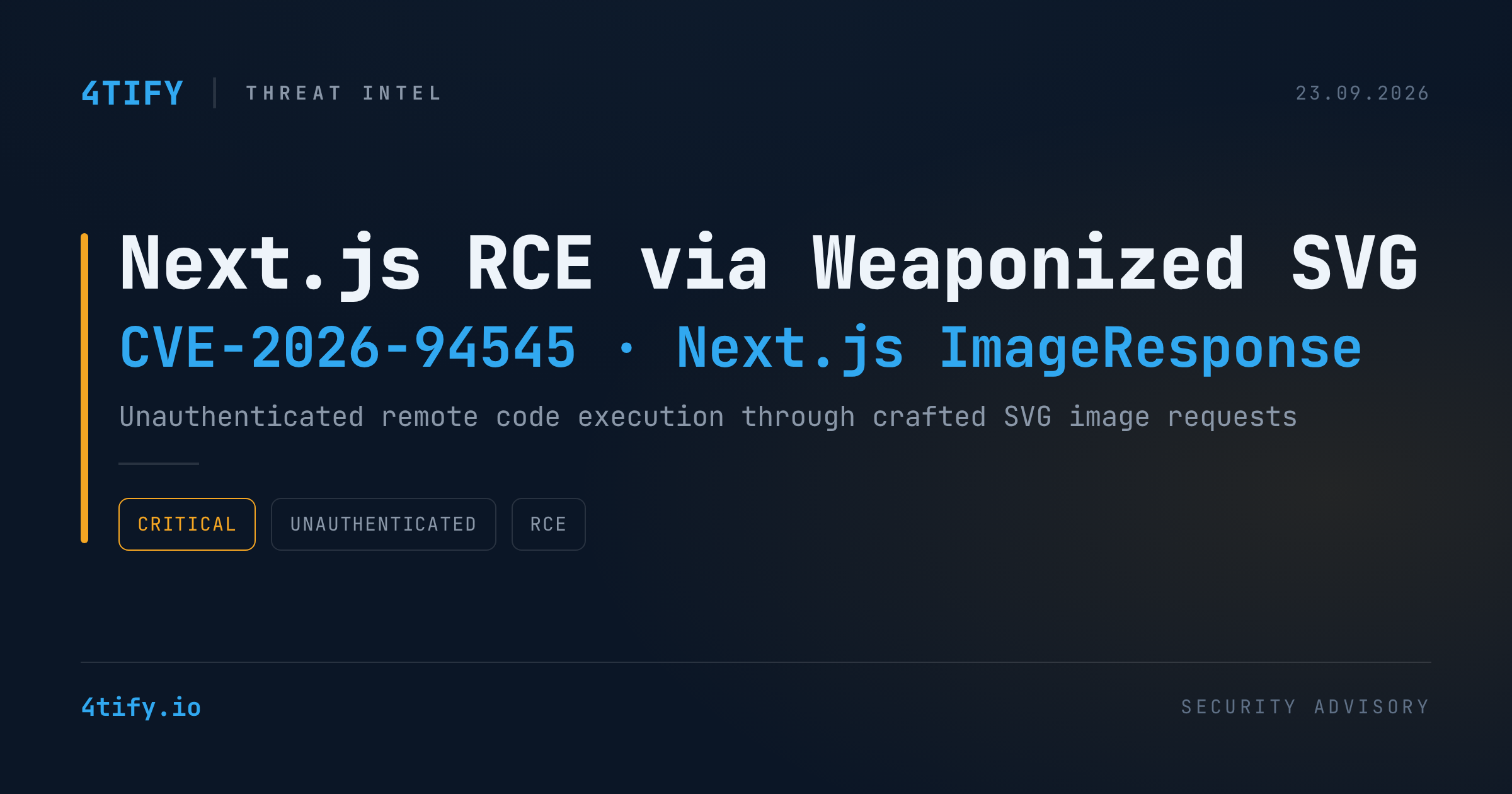 Critical Next.js Flaw Lets Attackers Trigger RCE Through Weaponized SVG Images