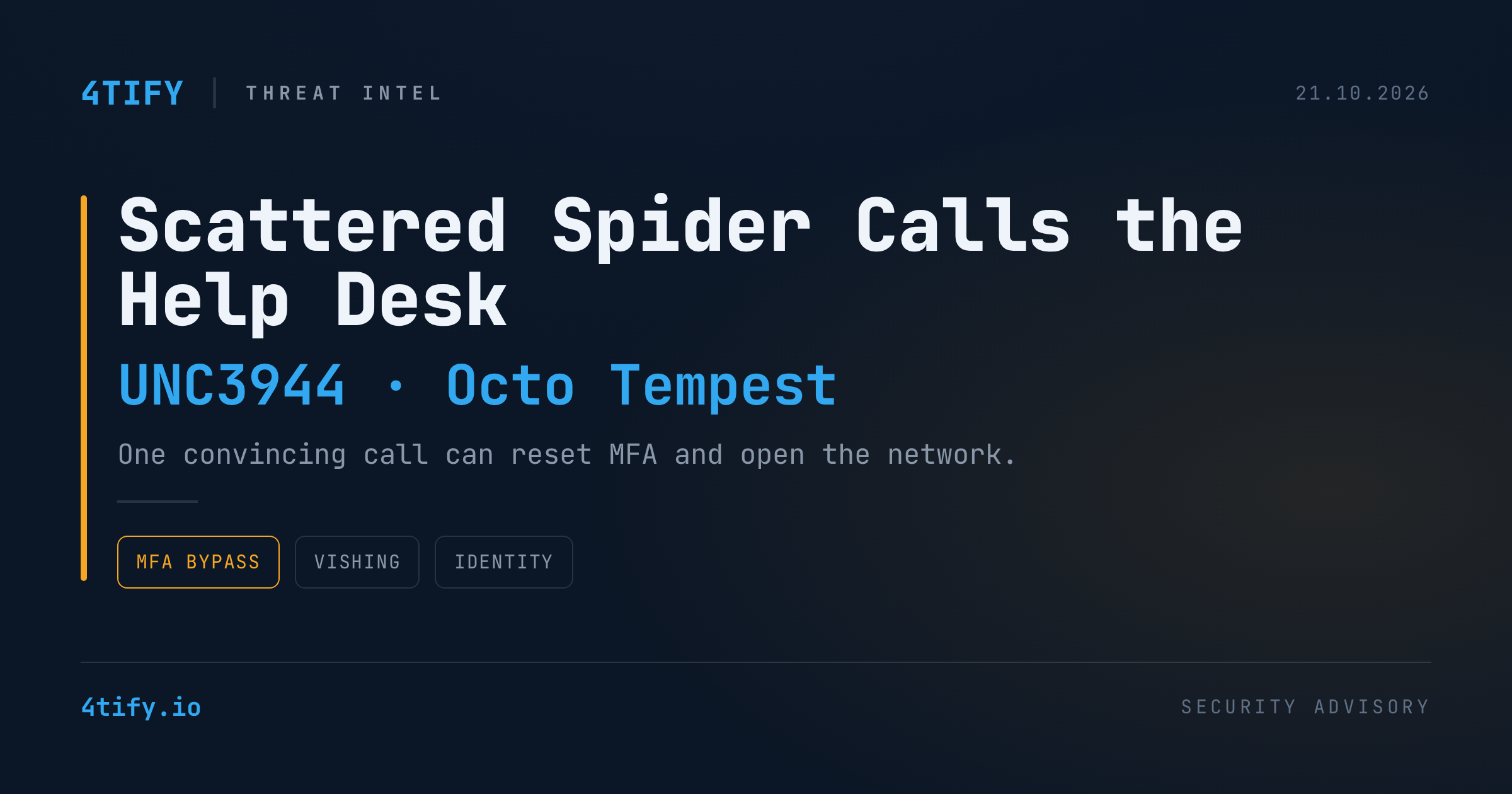 Scattered Spider Bypasses MFA by Calling the Help Desk
