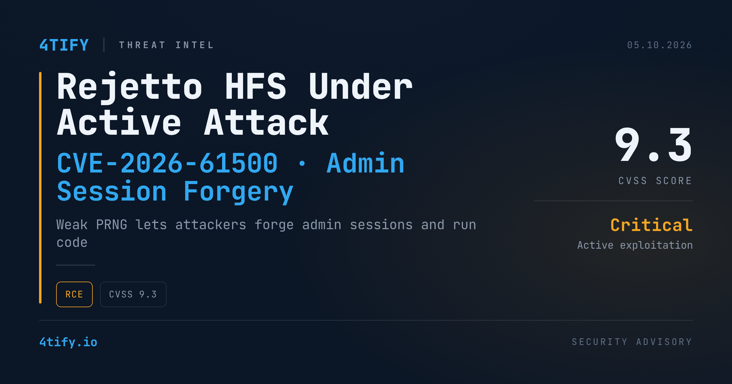 Vulnerabilitate Critică în Rejetto HFS Permite Falsificarea Sesiunilor de Administrator