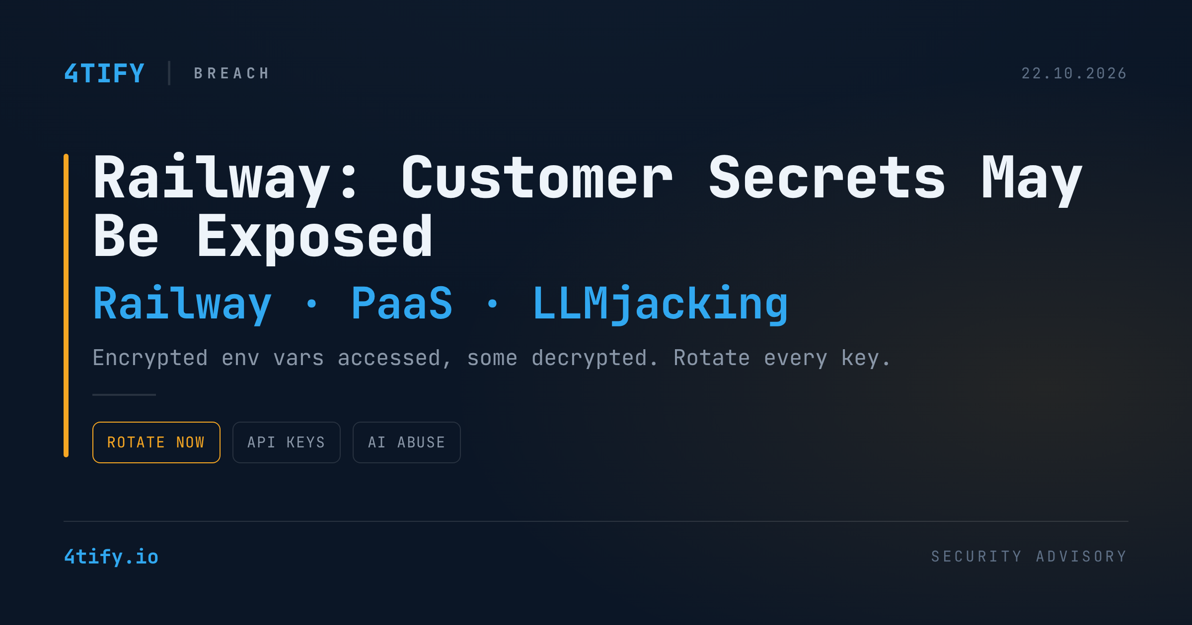 Railway Breach: Customer Secrets May Be Exposed — Rotate Your Keys Now