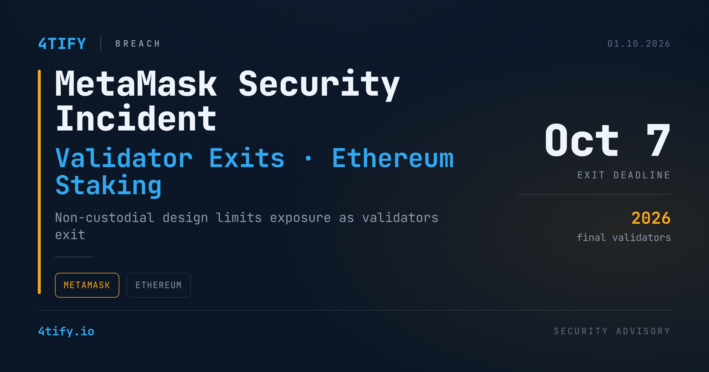 MetaMask răspunde unui incident de securitate și începe retragerea validatorilor Ethereum