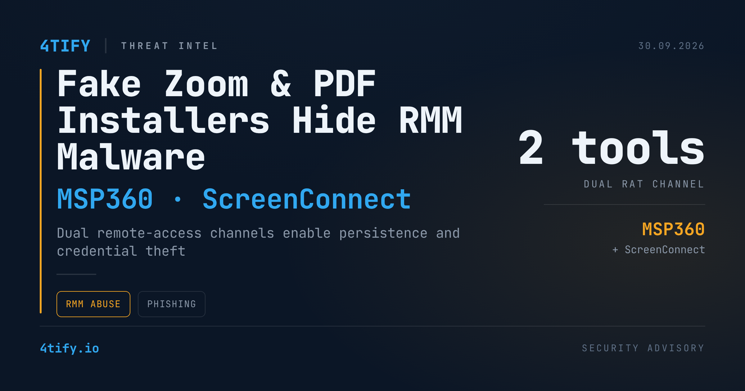 Fake Zoom, PDF Installers Hide MSP360 RMM Malware