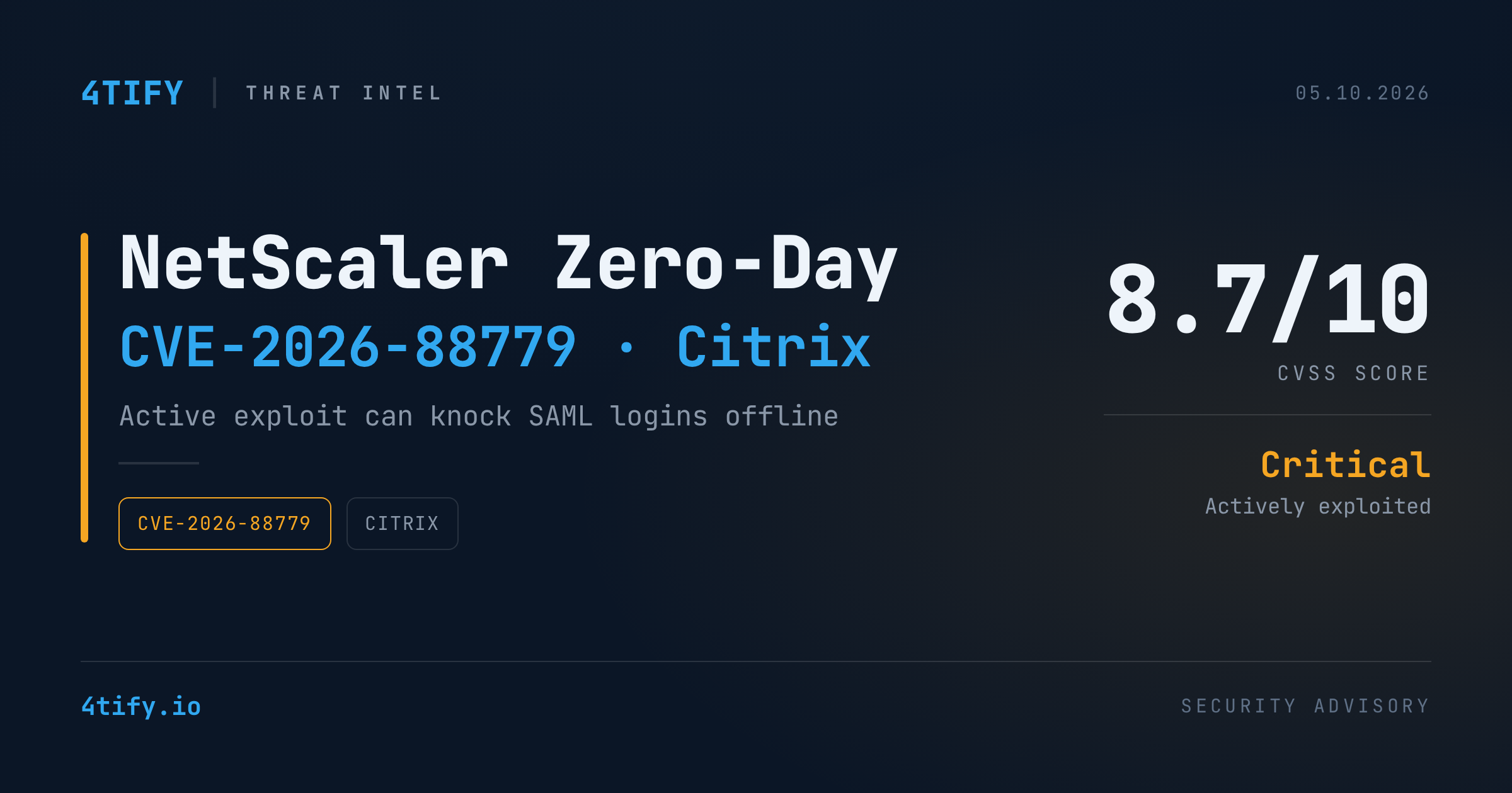 Active Zero-Day in Citrix NetScaler Can Knock Out SAML Logins