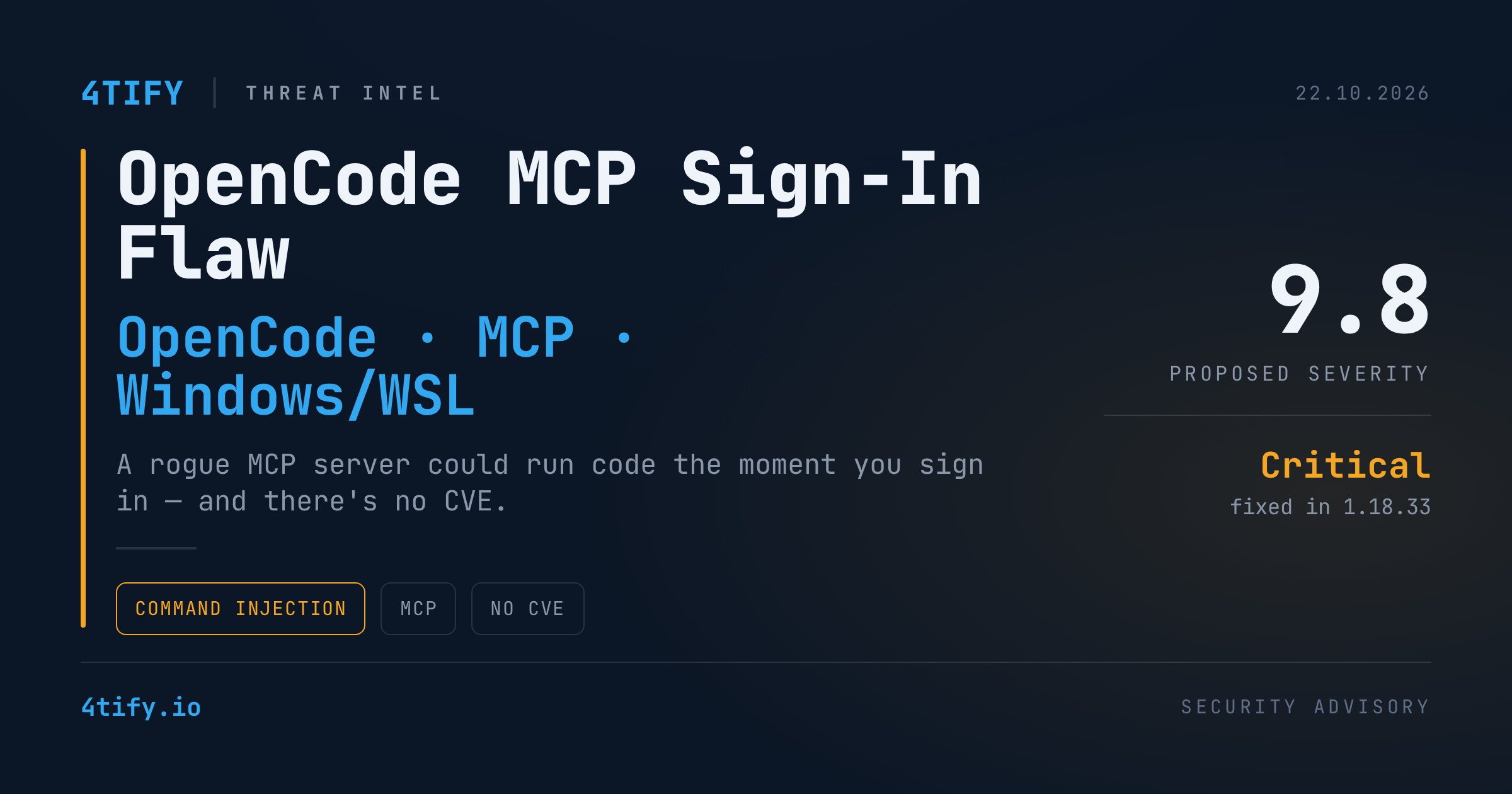 OpenCode Bug Let a Rogue MCP Server Run Code During Sign-In on Windows and WSL
