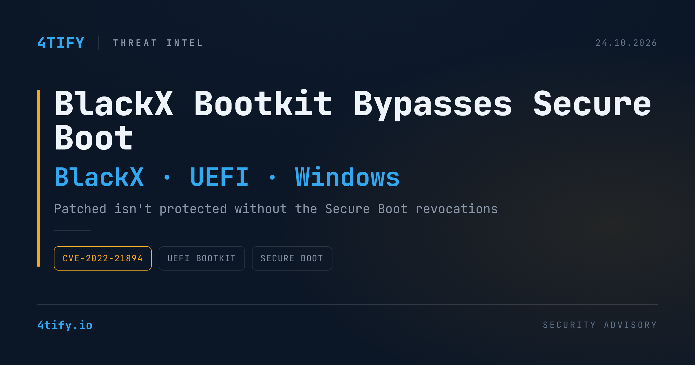 Bootkitul UEFI BlackX ocolește Secure Boot pe sisteme Windows actualizate