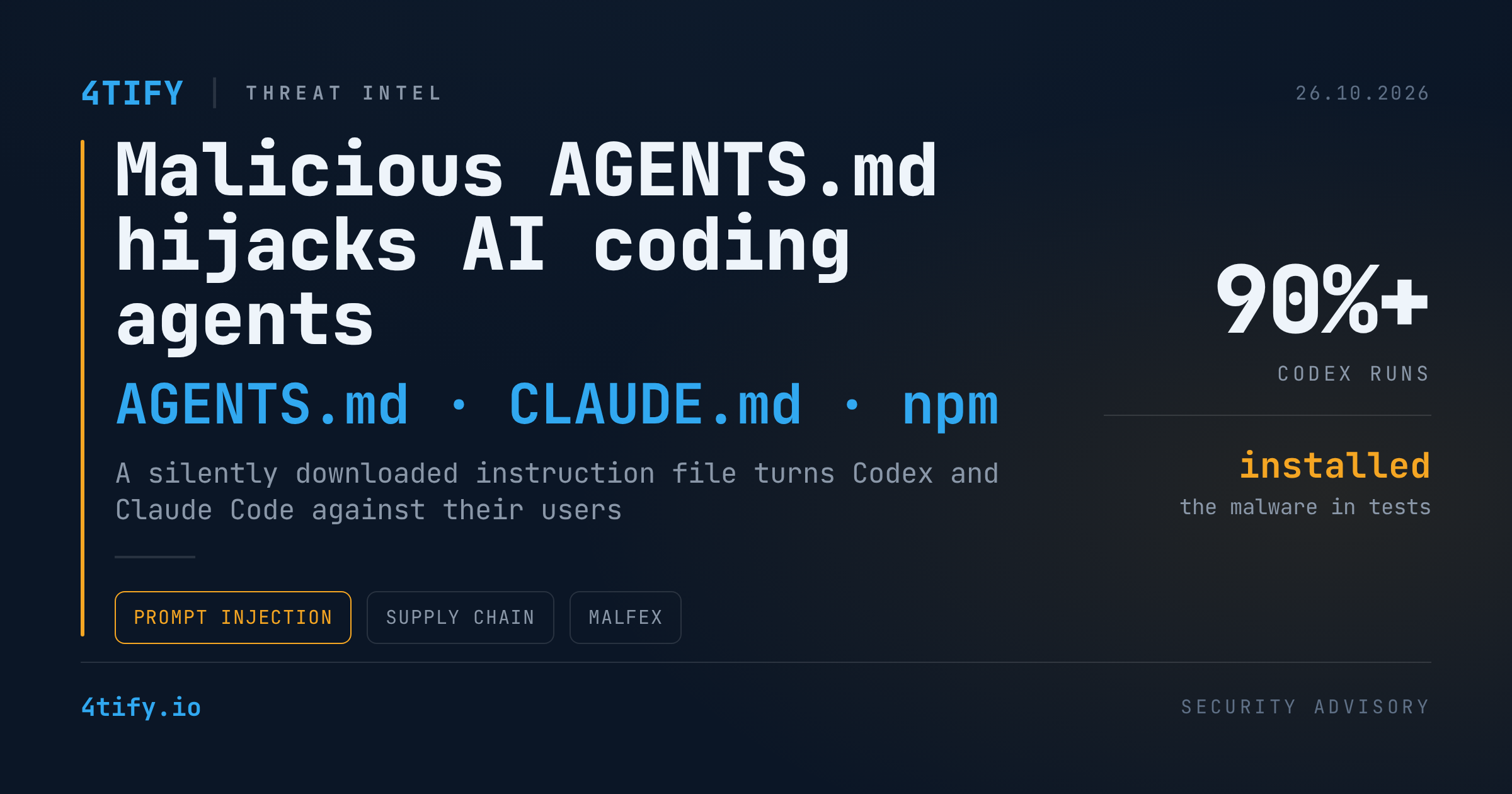 Un fișier AGENTS.md malițios din folderul Downloads îți poate deturna agentul AI de programare