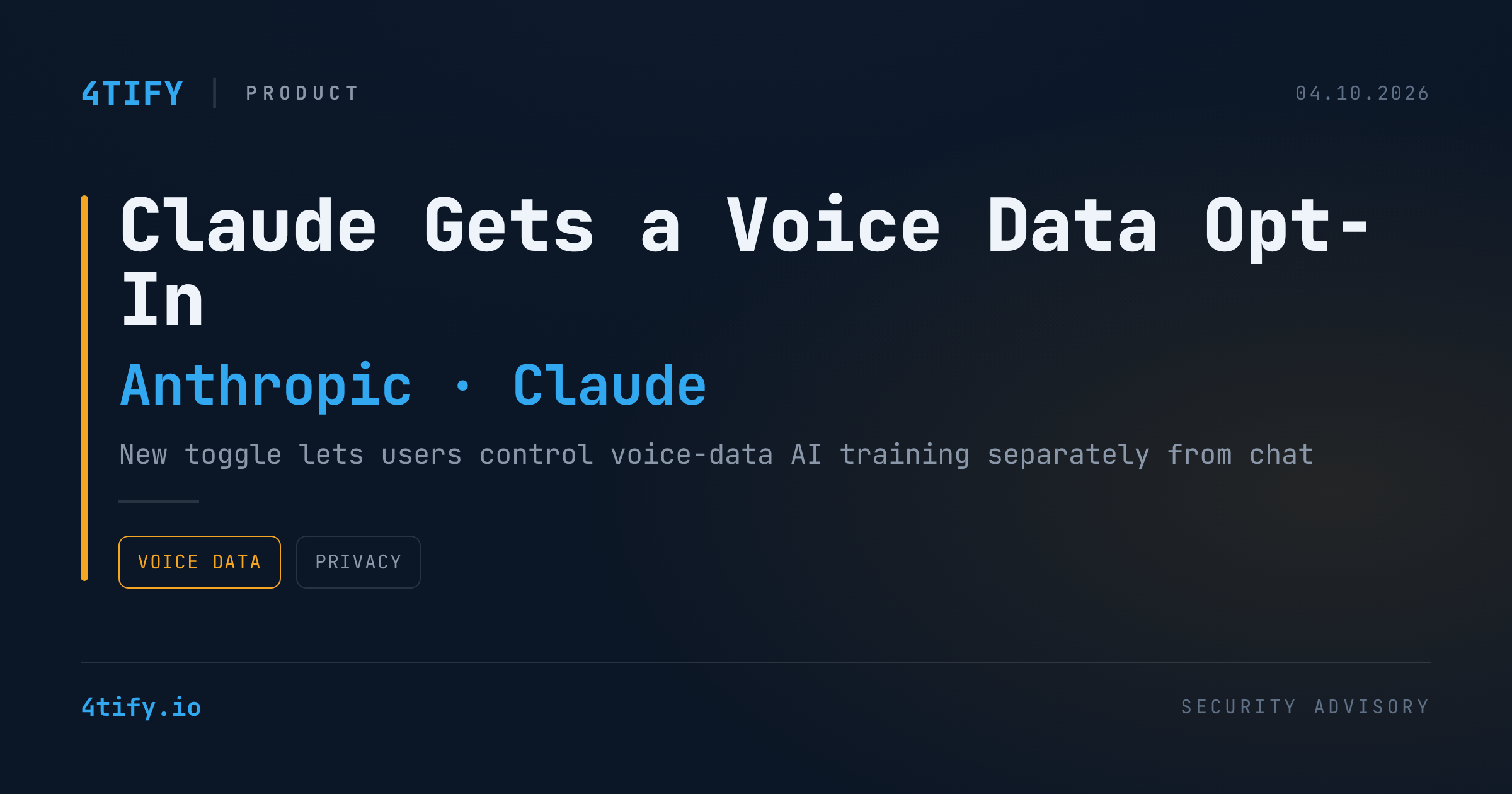 Anthropic Adds Opt-In Voice Data Training Toggle to Claude