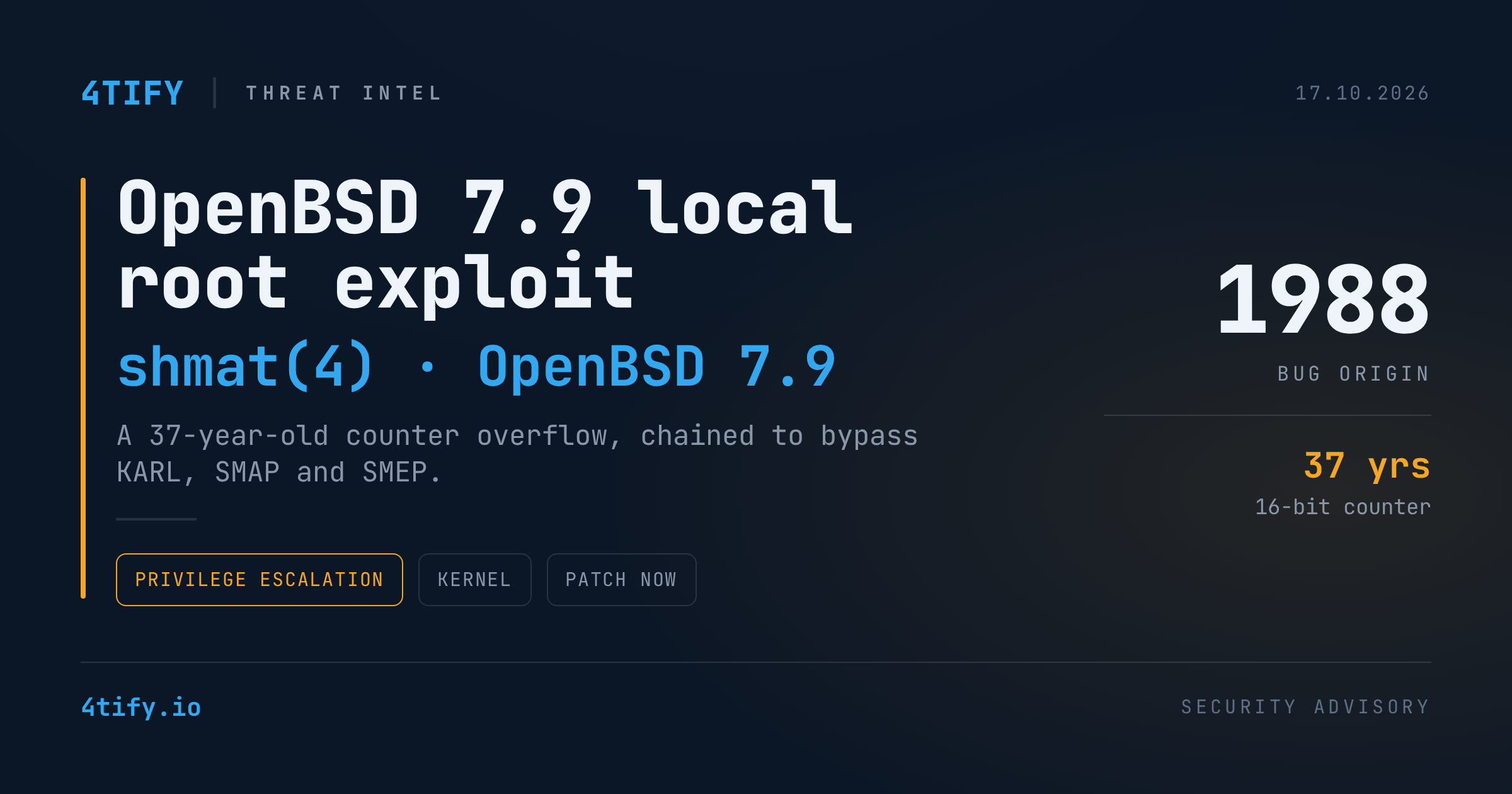 OpenBSD 7.9 Root Exploit Chains a 37-Year-Old Shared-Memory Bug