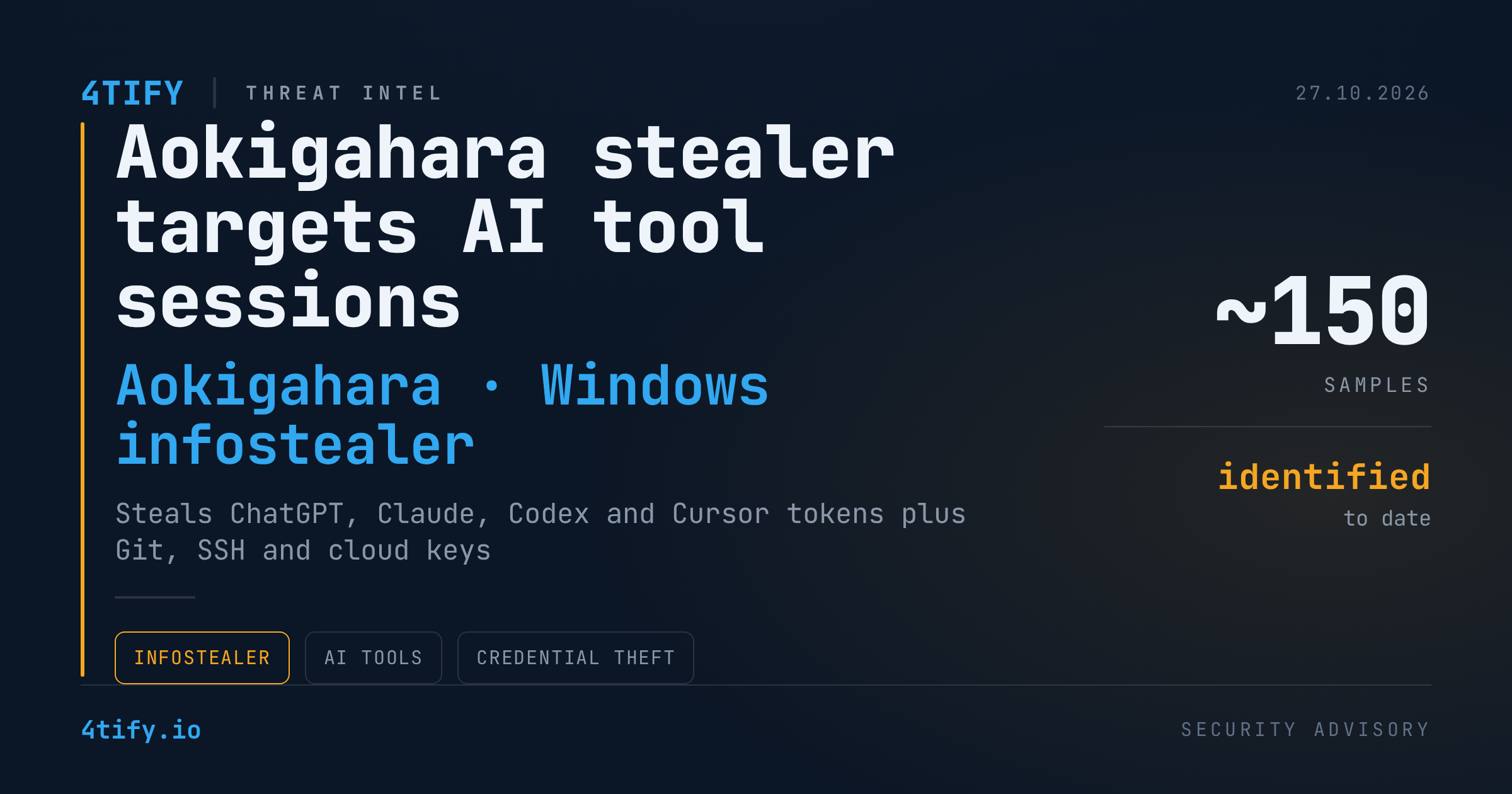 Infostealer-ul Aokigahara vânează sesiunile ChatGPT, Claude, Codex și Cursor