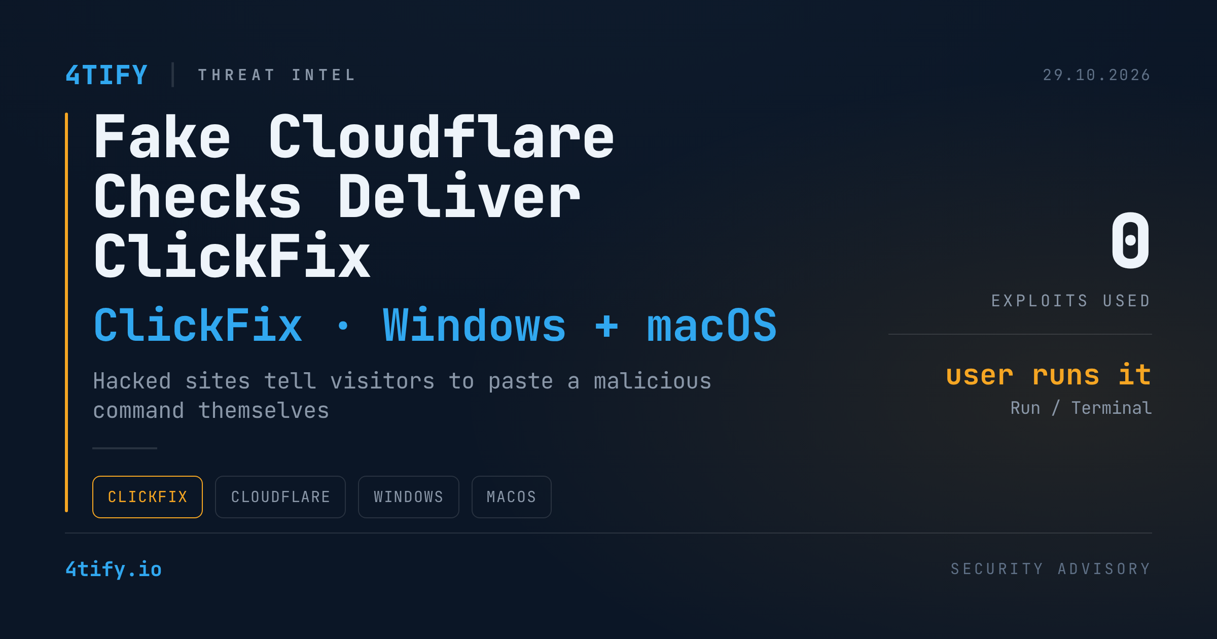 Pagini false de verificare Cloudflare păcălesc utilizatorii de Windows și Mac să ruleze comenzi malițioase