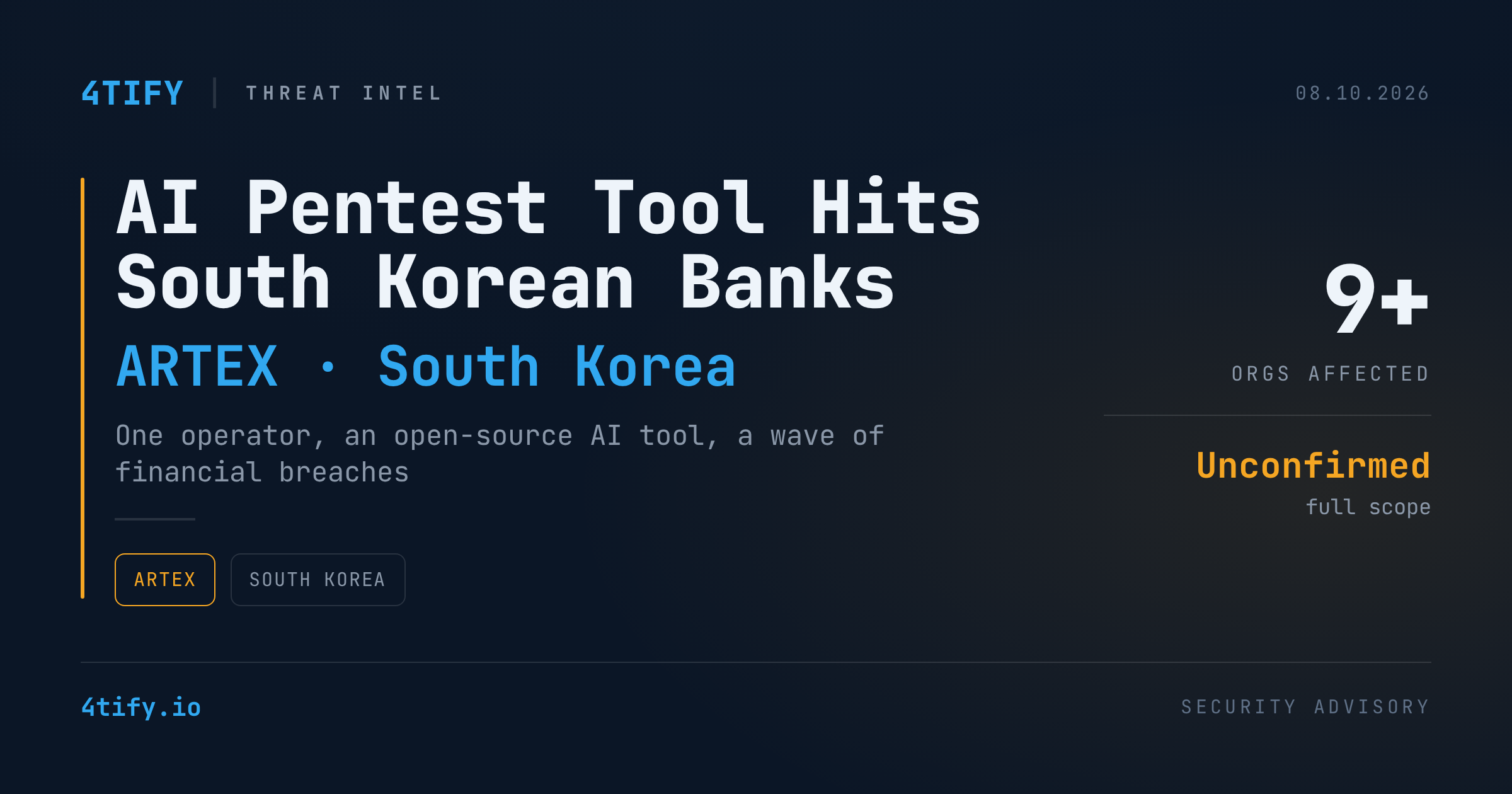 Lone Attacker Used an AI Pentesting Tool to Breach South Korean Banks