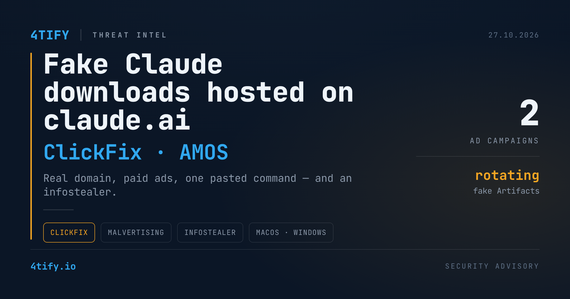 Pagini false „Download Claude” găzduite pe claude.ai livrează malware prin Google Ads