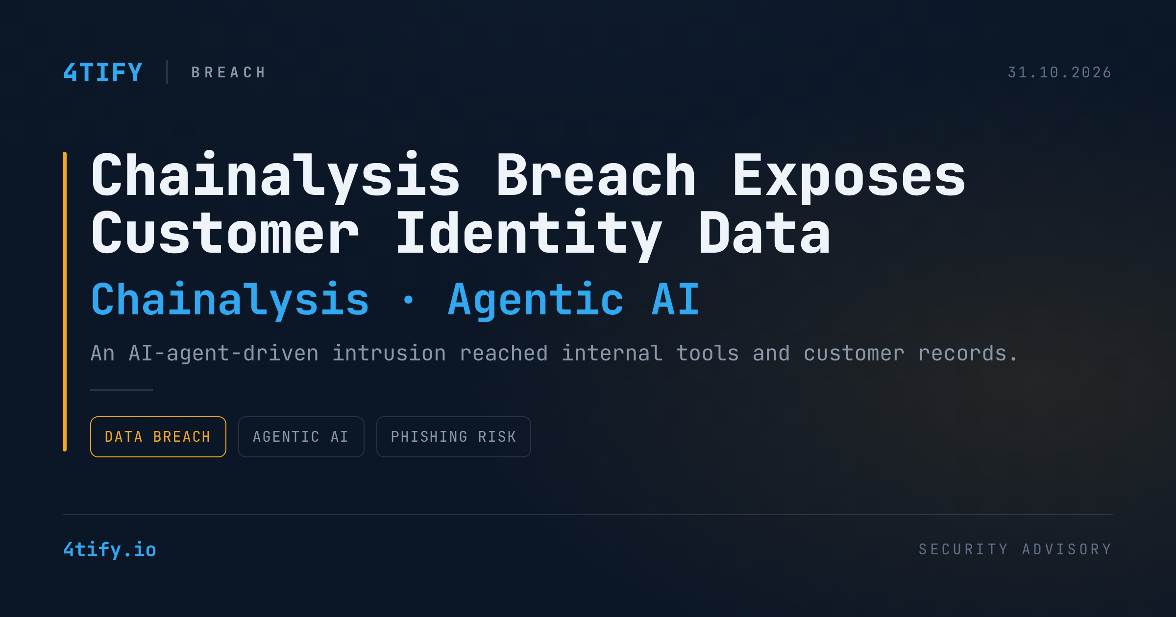 Chainalysis Breach: AI-Agent Intrusion Exposes Customer Identity Data